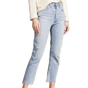 Agolde Riley High Rise Straight Crop Jeans